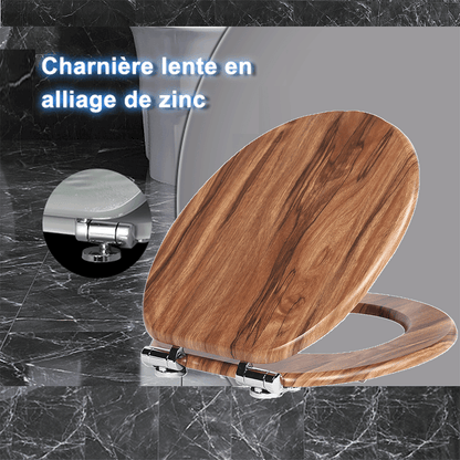 SINOBATH MDF-Holzkern, WC-Sitz Toilettensitz mit Absenkautomatik, Softclose-Scharnier(W116)