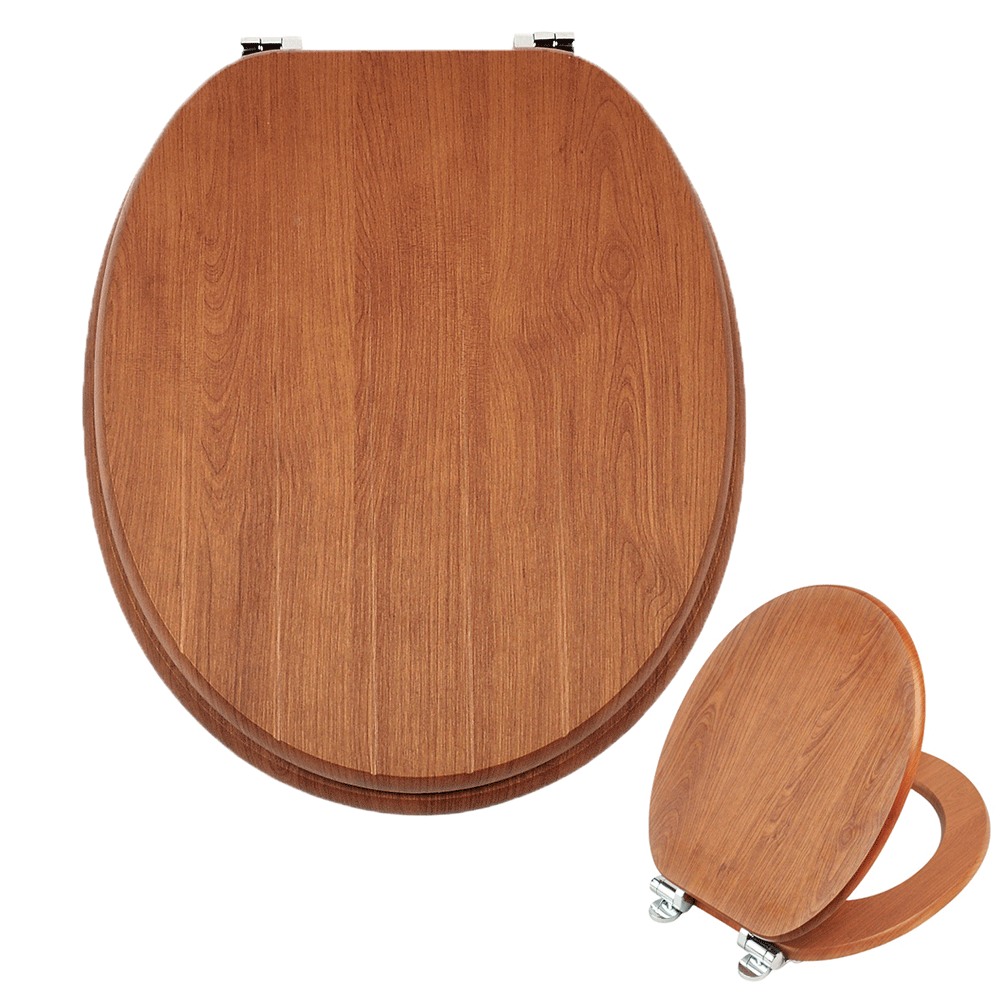 SINOBATH MDF-Holzkern, WC-Sitz Toilettensitz mit Absenkautomatik, Softclose-Scharnier(W86)