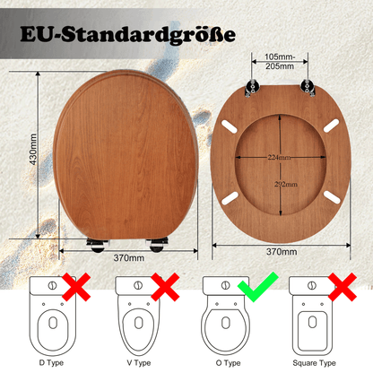 SINOBATH MDF-Holzkern, WC-Sitz Toilettensitz mit Absenkautomatik, Softclose-Scharnier(W86)