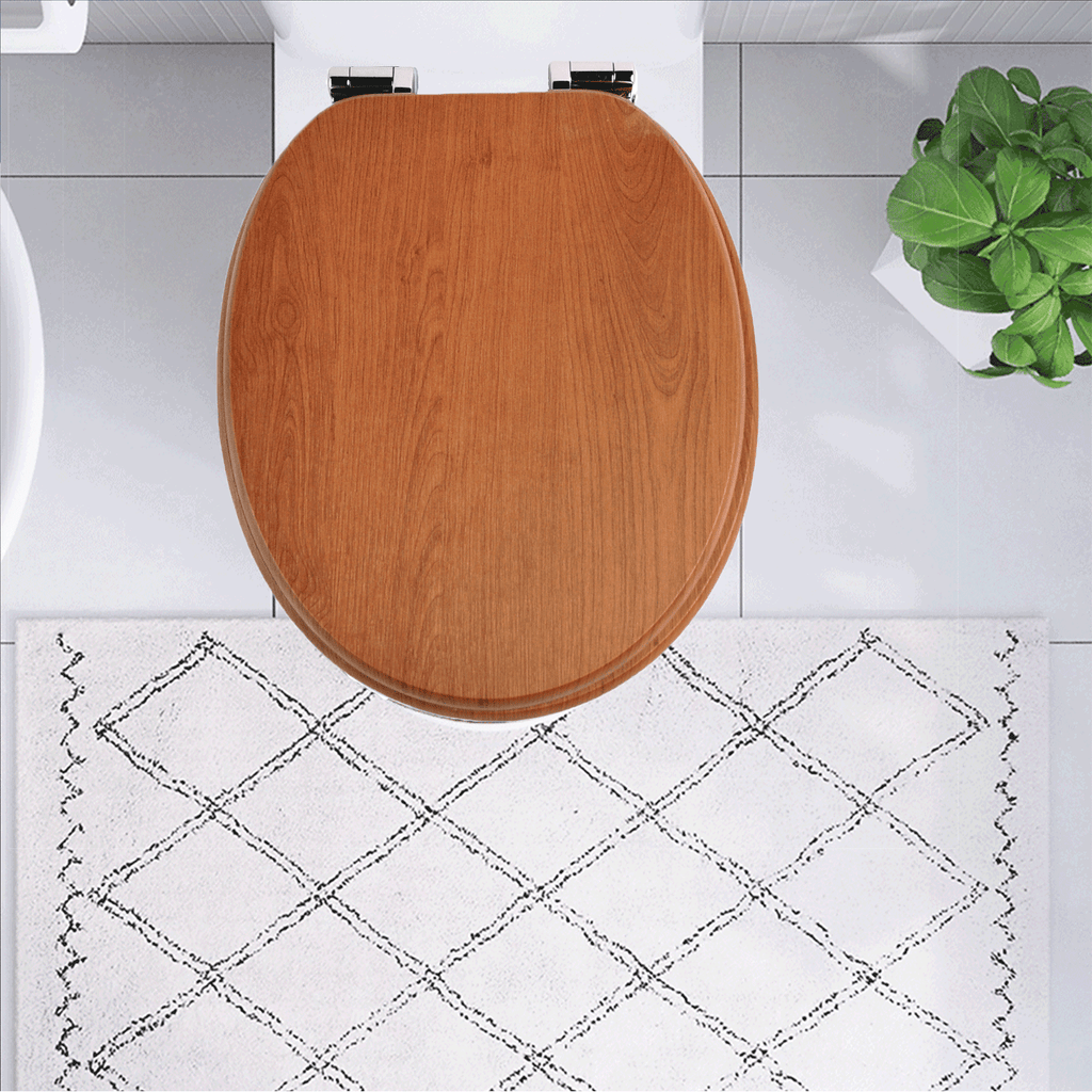 SINOBATH MDF-Holzkern, WC-Sitz Toilettensitz mit Absenkautomatik, Softclose-Scharnier(W86)