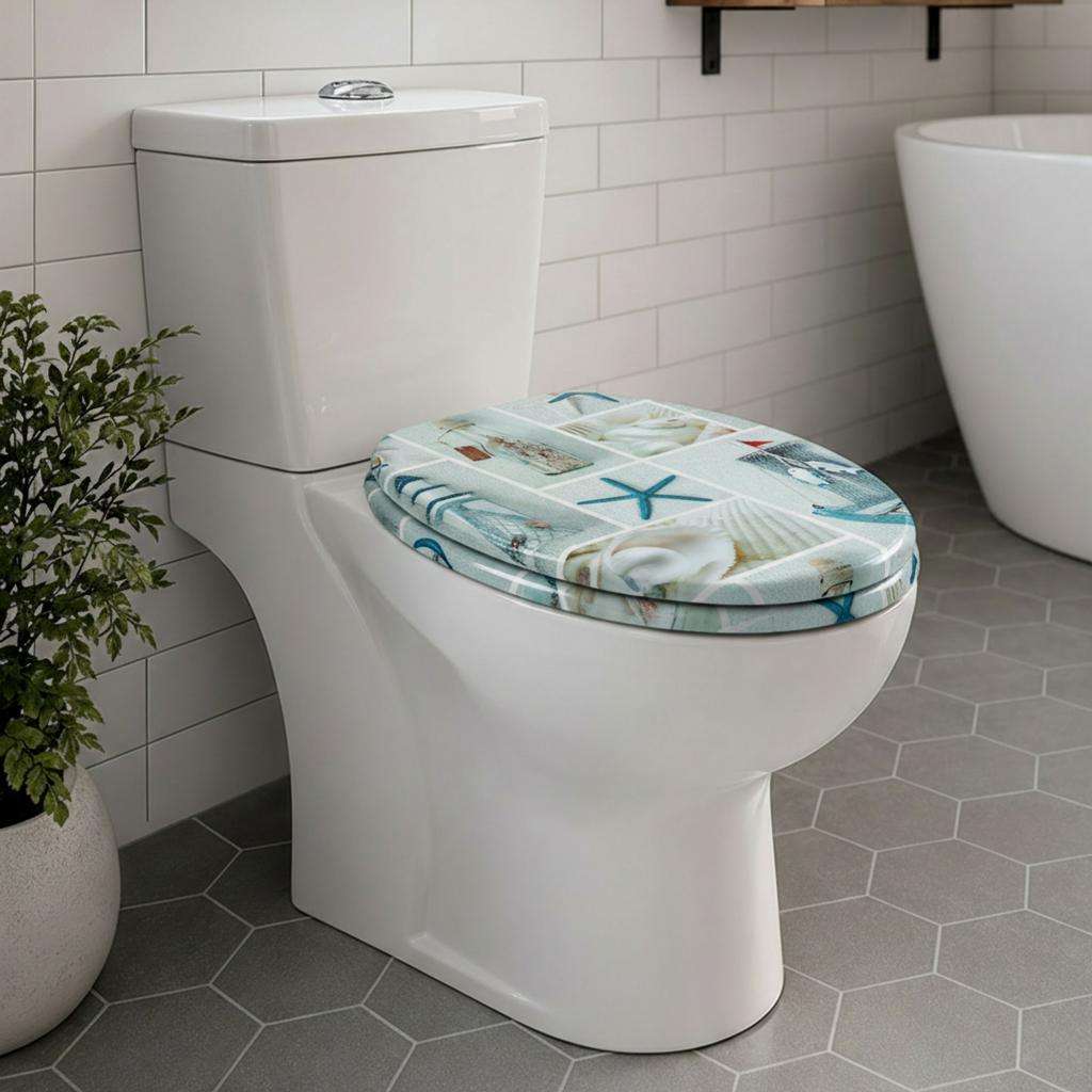 SINOBATH MDF WC-Sitz Gedruckte Muster Softclose Toilettensitz — H396