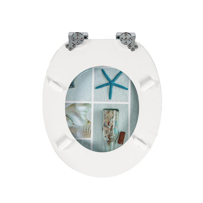 SINOBATH MDF WC-Sitz Gedruckte Muster Softclose Toilettensitz — H396