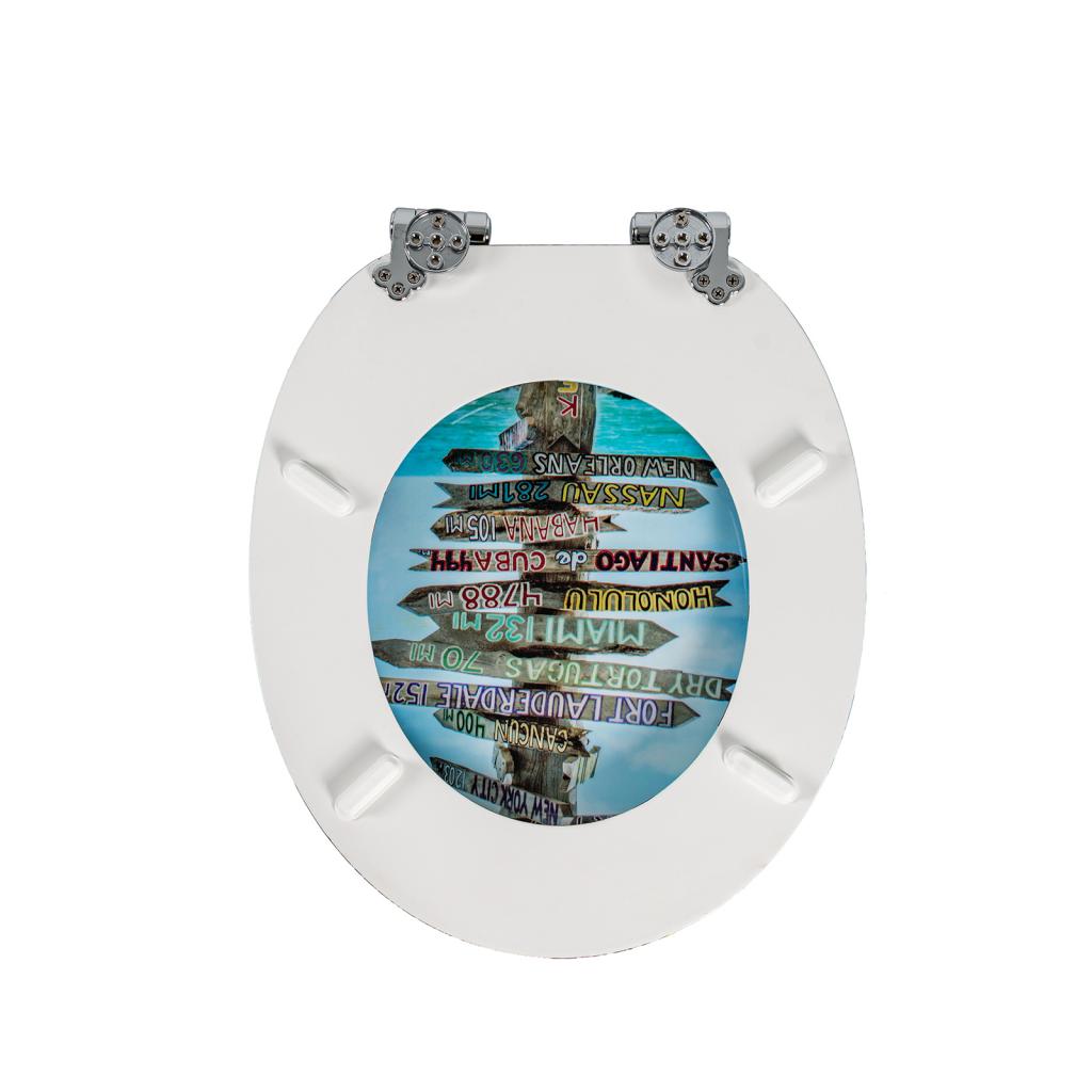 SINOBATH MDF WC-Sitz Gedruckte Muster Softclose Toilettensitz — H397