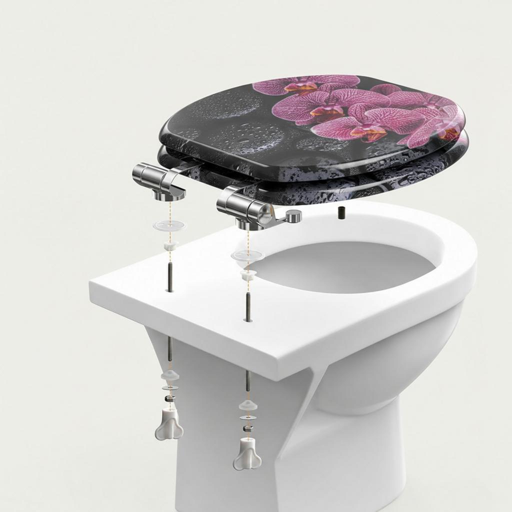 SINOBATH MDF WC-Sitz Gedruckte Muster Softclose Toilettensitz — H392