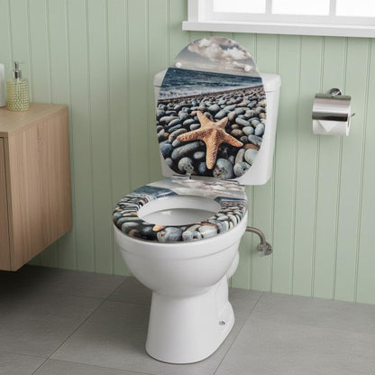 SINOBATH MDF WC-Sitz Gedruckte Muster Softclose Toilettensitz — H393