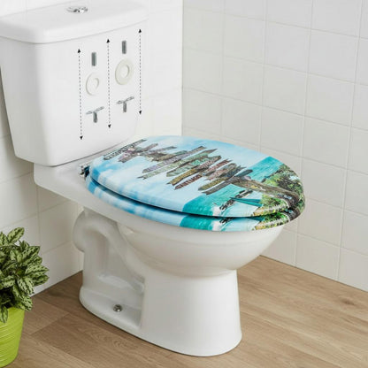 SINOBATH MDF WC-Sitz Gedruckte Muster Softclose Toilettensitz — H397