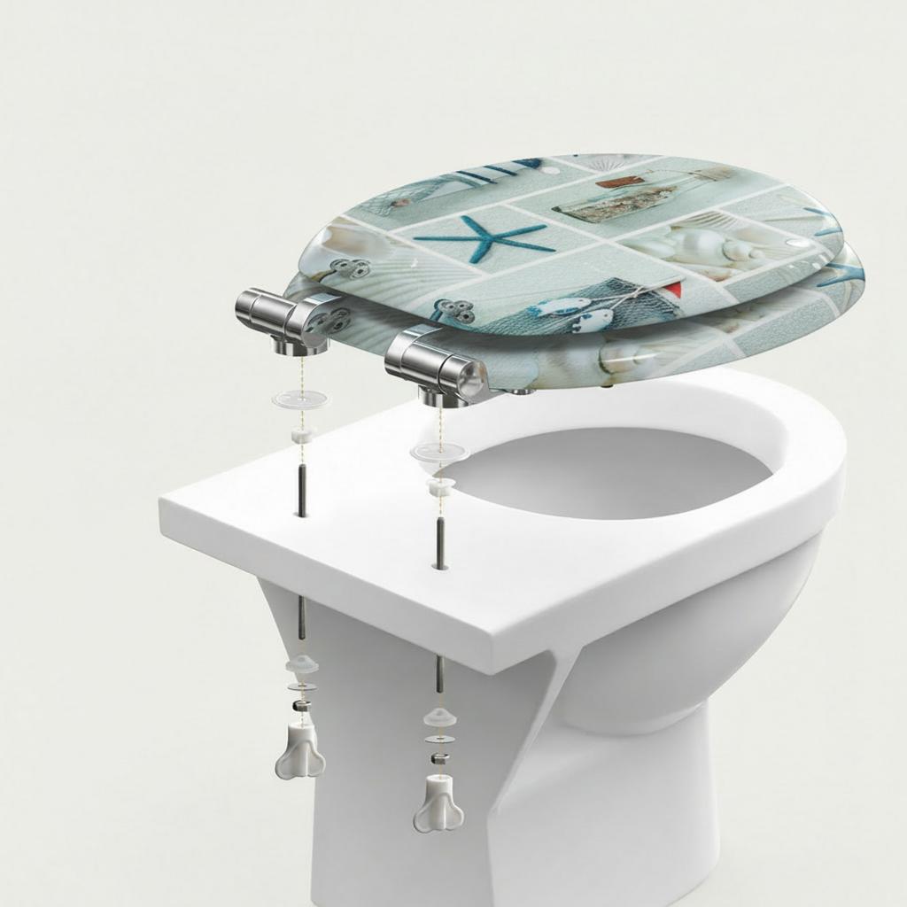 SINOBATH MDF WC-Sitz Gedruckte Muster Softclose Toilettensitz — H396