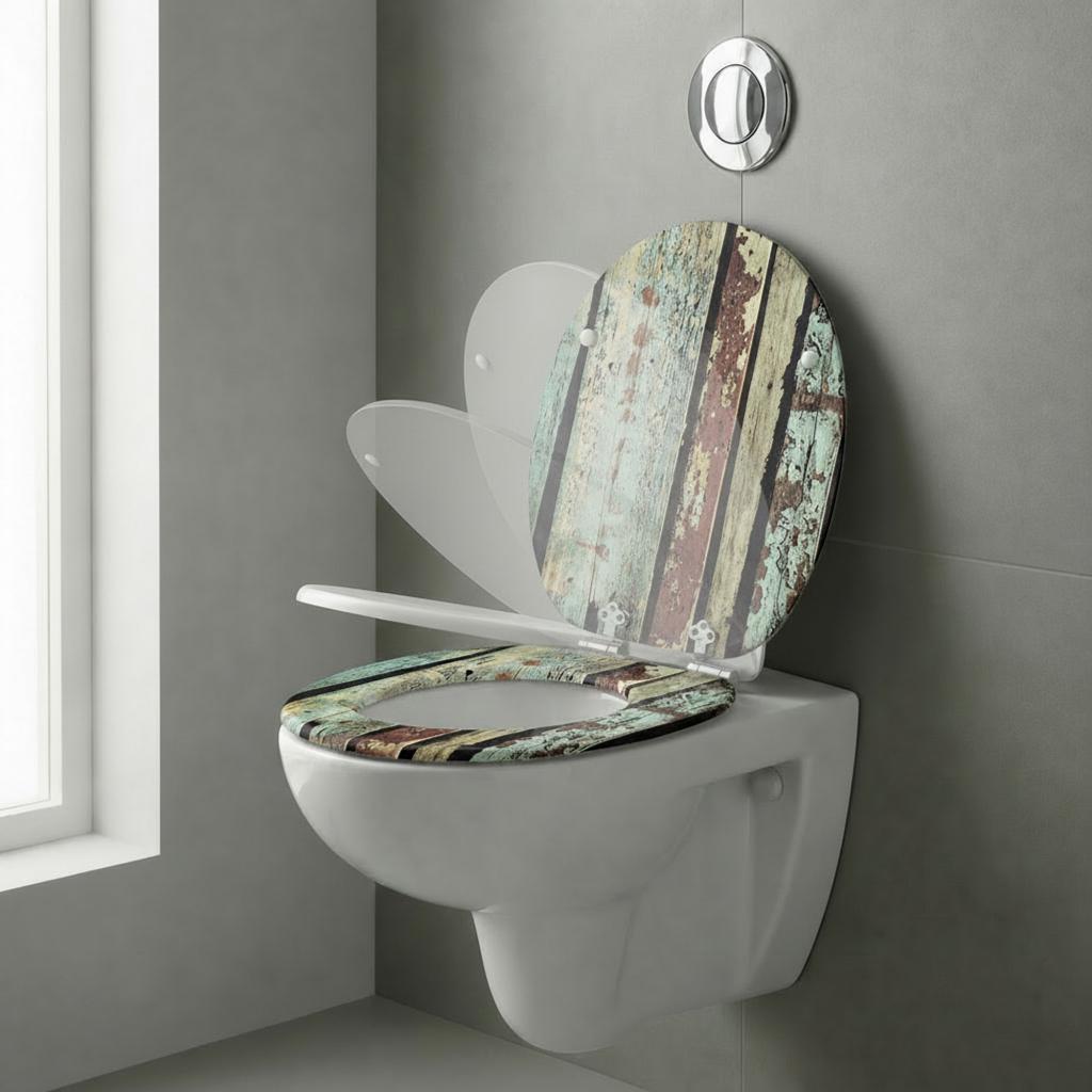 SINOBATH MDF WC-Sitz Gedruckte Muster Softclose Toilettensitz — H391