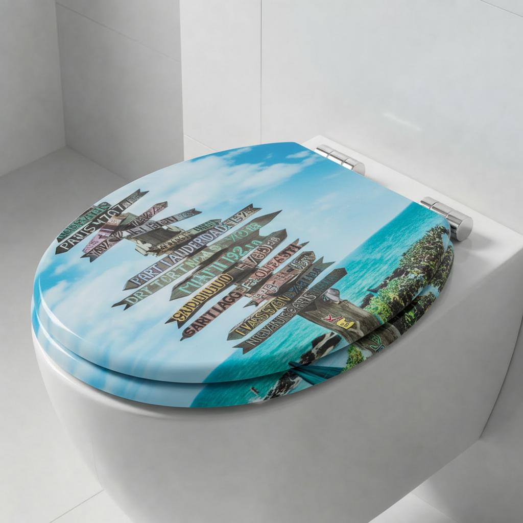 SINOBATH MDF WC-Sitz Gedruckte Muster Softclose Toilettensitz — H397