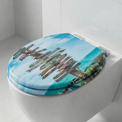 SINOBATH MDF WC-Sitz Gedruckte Muster Softclose Toilettensitz — H397