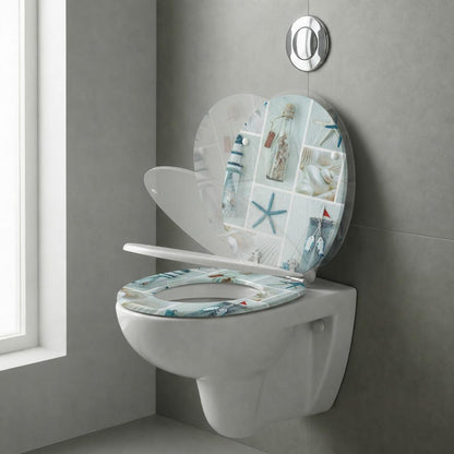 SINOBATH MDF WC-Sitz Gedruckte Muster Softclose Toilettensitz — H396