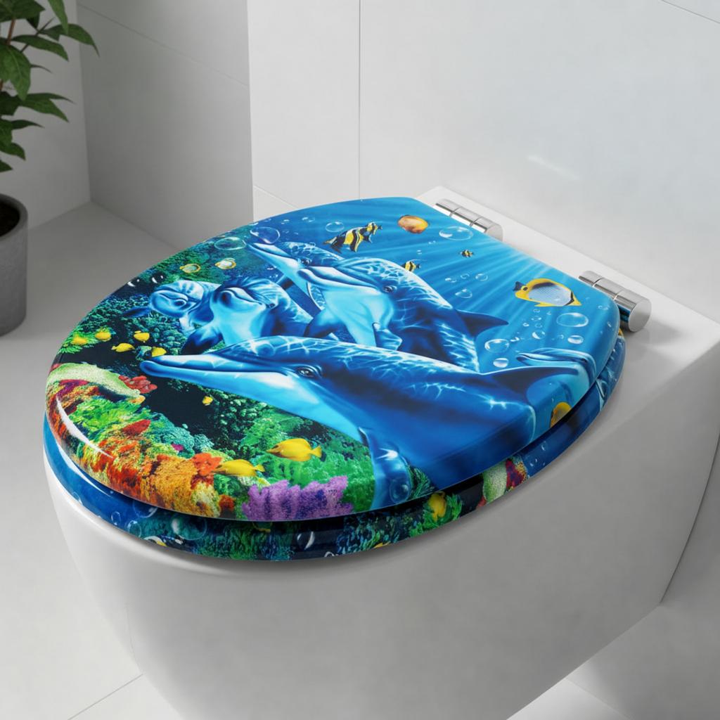SINOBATH MDF WC-Sitz Gedruckte Muster Softclose Toilettensitz — H394