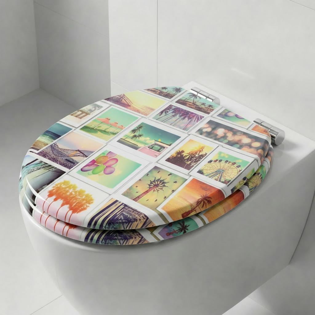 SINOBATH MDF WC-Sitz Gedruckte Muster Softclose Toilettensitz — H399