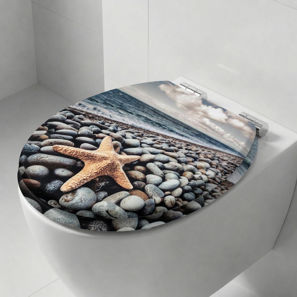 SINOBATH MDF WC-Sitz Gedruckte Muster Softclose Toilettensitz — H393