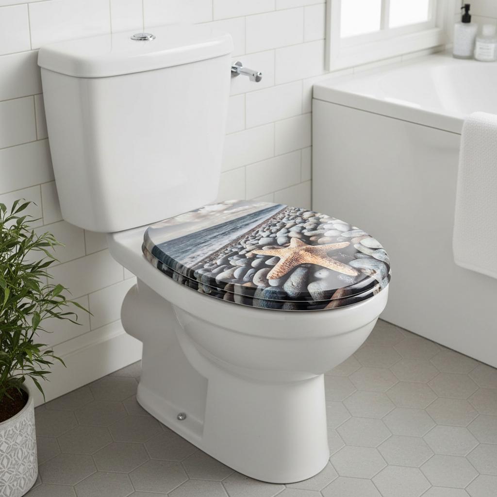 SINOBATH MDF WC-Sitz Gedruckte Muster Softclose Toilettensitz — H393