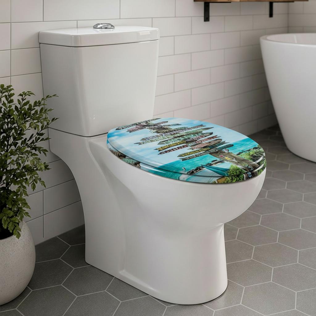 SINOBATH MDF WC-Sitz Gedruckte Muster Softclose Toilettensitz — H397