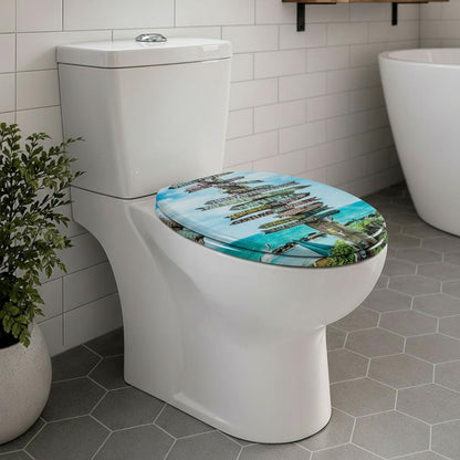 SINOBATH MDF WC-Sitz Gedruckte Muster Softclose Toilettensitz — H397
