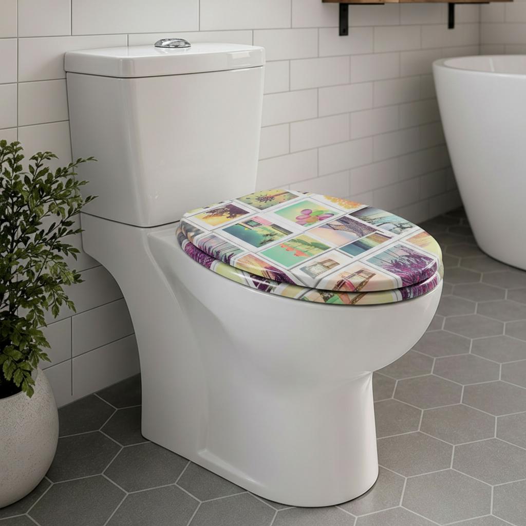 SINOBATH MDF WC-Sitz Gedruckte Muster Softclose Toilettensitz — H399