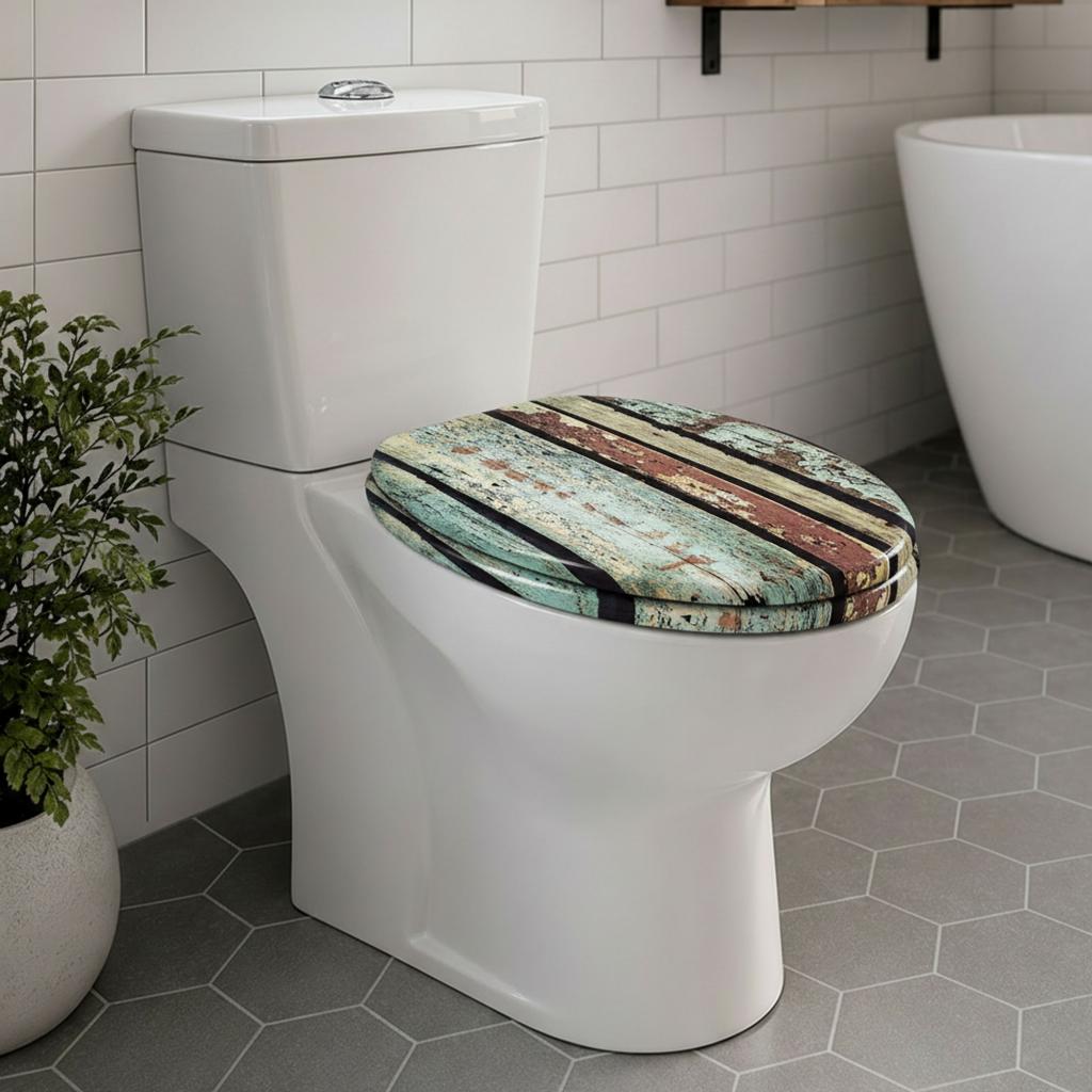 SINOBATH MDF WC-Sitz Gedruckte Muster Softclose Toilettensitz — H391