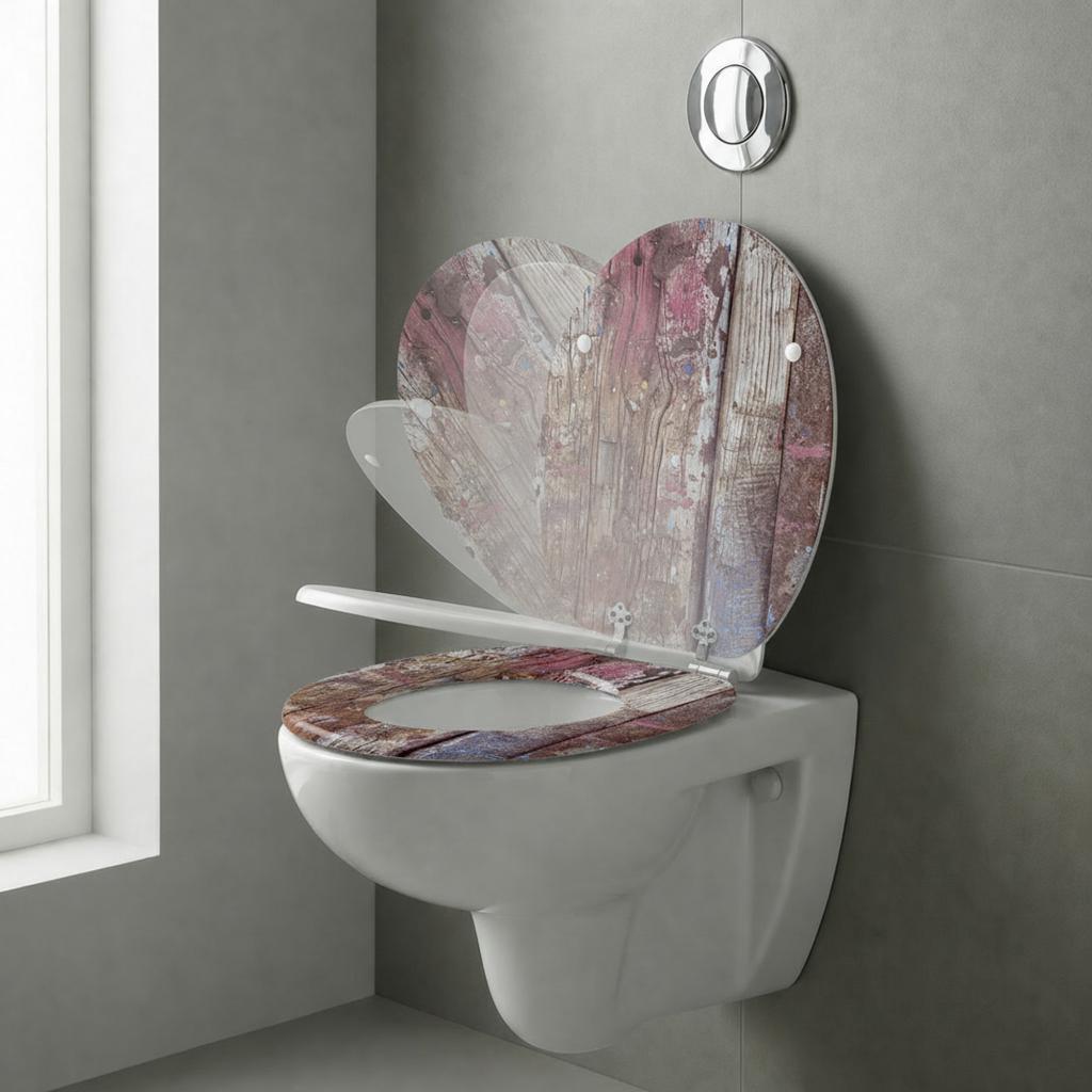 SINOBATH MDF WC-Sitz Gedruckte Muster Softclose Toilettensitz — H390