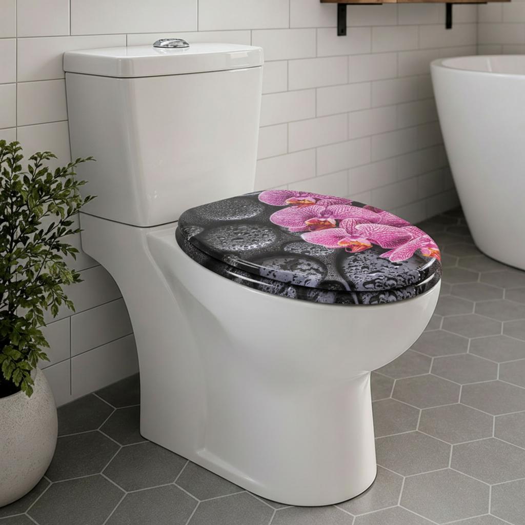 SINOBATH MDF WC-Sitz Gedruckte Muster Softclose Toilettensitz — H392