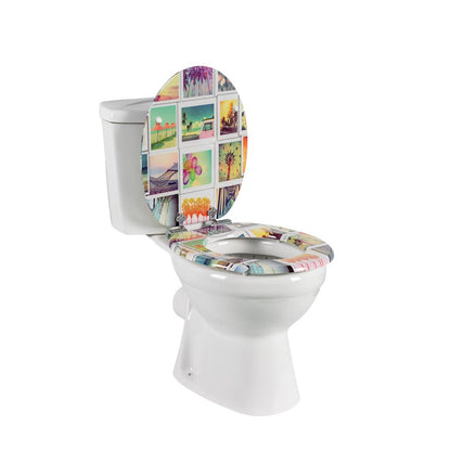 SINOBATH MDF WC-Sitz Gedruckte Muster Softclose Toilettensitz — H399