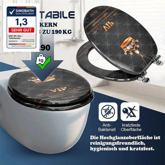 SINOBATH MDF WC-Sitz Maritim-Design Absenkautomatik Blau — H353
