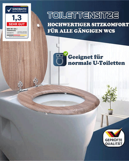 SINOBATH (W101) mit Absenkautomatik, Softclose-Scharnier,MDF-Holzkern, WC-Sitz Toilettensitz （Holz）