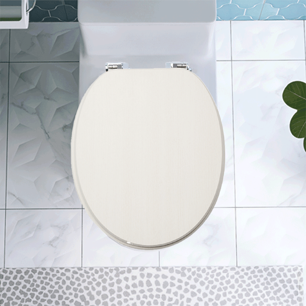 SINOBATH MDF-Holzkern, WC-Sitz Toilettensitz mit Absenkautomatik, Softclose-Scharnier (W099)